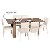 Pasific Home Bois Açılır Yemek Masası, Meşe&Krem