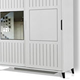 Pasific Home Huga Sürgülü 2 Kapaklı Aynalı Gardırop, Beyaz, 150 cm