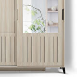 Pasific Home Huga Sürgülü 2 Kapaklı Aynalı Gardırop, Meşe, 170 cm