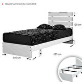 Pasific Home Huga Başlıklı Genç Odası Karyolası,Ceviz,100x200