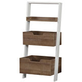Pasific Home Low Çok Amaçlı Dekoratif Kitaplık ,Koyu Meşe & Beyaz, Montessori Dolap