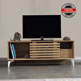 Pasific Home Lulu Metal Ayaklı Sürgülü Tv Ünitesi, 100 Cm, Meşe