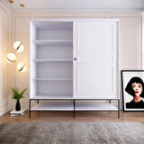 Pasific Home Martin 2 Kapaklı Sürgülü Gardırop Elbise Dolabı,190 cm, Parlak Beyaz