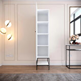 Pasific Home Martin 1 Kapaklı Gardırop Elbise Dolabı, Beyaz&Beyaz Mermer