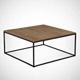 Pasific Home Poly Metal Orta Sehpa, Kare Orta Sehpa, Koyu Meşe