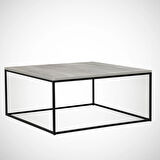 Pasific Home Poly Metal Orta Sehpa, Kare Orta Sehpa, Beyaz Meşe