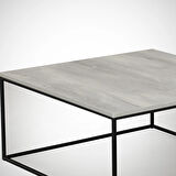 Pasific Home Poly Metal Orta Sehpa, Kare Orta Sehpa, Beyaz Meşe