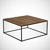 Pasific Home Poly Metal Orta Sehpa, Kare Orta Sehpa, Ceviz