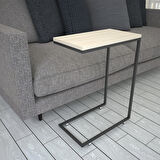 Pasific Home Callen Yan Sehpa, Metal Tekerlekli Yan Sehpa ,Meşe