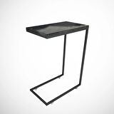 Pasific Home Callen Yan Sehpa, Metal Tekerlekli Yan Sehpa ,Siyah Mermer