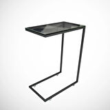 Pasific Home Callen Cam Yan Sehpa, Metal Tekerlekli Yan Sehpa ,Cam