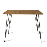 Pasific Home Sandalf Metal Ayaklı Mutfak Masası, Kare 90x90, Koyu Meşe
