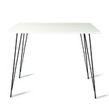 Pasific Home Sandalf Metal Ayaklı Mutfak Masası, Kare 90x90, Parlak Beyaz