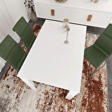Pasific Home Single Mutfak Yemek Masası, 120x80 cm, Dikdörtgen, Parlak Beyaz