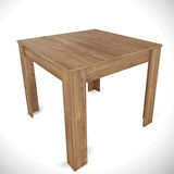 Pasific Home Single Mutfak Yemek Masası, 90x90 cm, Kare, Koyu Meşe
