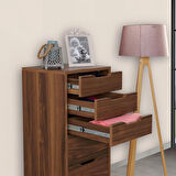 Pasific Home Flow Çekmeceli Şifonyer, Ceviz, 7 Çekmeceli