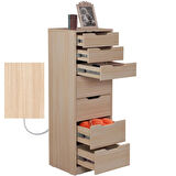 Pasific Home Flow Çekmeceli Şifonyer, Meşe, 7 Çekmeceli