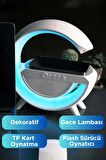Telefon Kablosuz Hızlı Şarj Aleti Masa Lambası Bluetooth Hoparlör Speaker Gece Lambası Led G Lamba