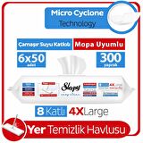 Sleepy Easy Clean Çamaşır Suyu Katkılı Mopa Uyumlu Yer Temizlik Havlusu&Mendili 6x50 (300 Yaprak)