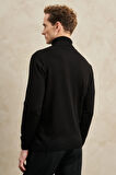 Erkek Siyah Tüylenme Yapmayan Anti Pilling Özellikli Standart Fit Tam Balıkçı Yaka Triko Kazak