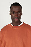 Oversize Bol Kesim 3 İplik Bisiklet Yaka Pamuklu Sweatshirt