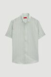 Slim Fit Yeşil Gofre Kısa Kollu Gömlek 0HC02ORT04265