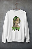 Billie Eilish Baskılı Unisex Oversize Tasarım Şarkıcı Sweatshirt