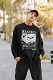 Wanted Anime Karakter Baskılı Unisex Oversize Monkey D. Luffy Sweatshirt
