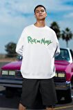 Rick And Morty Yazılı Unisex Oversize Çizgi Film Sweatshirt
