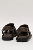 Erkek Hakiki Deri Yazlık Hafif Günlük Ayakkabı Sandalet KAHVERENGİ