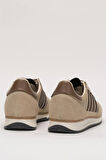 Erkek Günlük Rahat Taban Yumuşak Hafif Sneaker Bağcıklı Spor Ayakkabı  BEJ - KAHVERENGİ