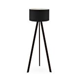 Art Tripod Ahşap Ayaklı Lambader Köşe Lambası Siyah Kumaş DARK