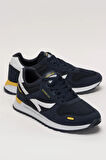 Erkek Ortopedik Günlük Yürüyüş Koşu Sneaker Spor Ayakkabı LACİVERT - SARI