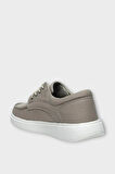 Erkek Keten Gabardin Kumaş Günlük Sneaker Ayakkabı BEJ