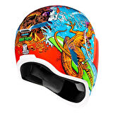Icon Airform Dino Fury MIPS Kapalı Motosiklet Kaskı Mavi  Yeşil  Turuncu