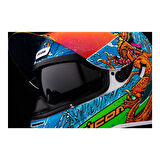 Icon Airform Dino Fury MIPS Kapalı Motosiklet Kaskı Mavi  Yeşil  Turuncu