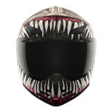 Icon Domain Grand Maw Kapalı Motosiklet Kaskı Gri  Siyah