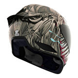 Icon Domain Grand Maw Kapalı Motosiklet Kaskı Gri  Siyah