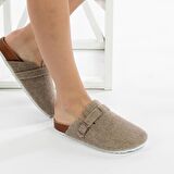 Kadın Mantar Taban Keçeli Konfor Modeli Kışlık Önü Kapalı Keçe Modeli Sabo Günlük Rahat Ev Terliği