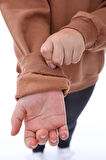 Basic Bisiklet Yaka Şardonlu Çocuk Sweatshirt 3-10 Yaş Krem