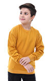 Basic Bisiklet Yaka Şardonlu Çocuk Sweatshirt 3-10 Yaş Krem