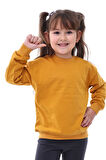 Basic Bisiklet Yaka Şardonlu Çocuk Sweatshirt 3-10 Yaş Krem