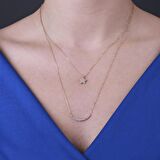 Cebeci 14 Ayar Çiftli Yıldız Altın Kolye