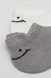Bistyle 2'li Sneakers Smile Penye Çorap Bs20106 Gri Ekru