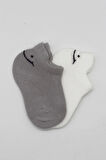 Bistyle 2'li Sneakers Smile Penye Çorap Bs20106 Gri Ekru