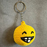 Uretti - Tuğba 9352 1524 El Yapımı Örgü Sırıtan Emoji Model Anahtarlık
