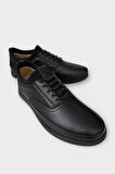 Erkek Hakiki Deri Akıllı Bğcıklı Günlük Ayakkabı  SİYAH