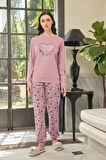 Aydoğan Kadın Sezin the beauty of roses Pudra Pijama Takım 0579