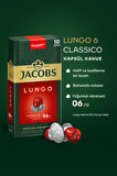 Jacobs Lungo 6 Classic Nespresso Uyumlu Alüminyum Kapsül Kahve 10'lu