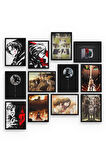 Attack On Titan 12 Parça Mdf (ahşap) Tablo Ofis Boyu 